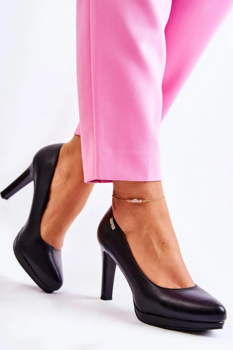 Discount Damskie Klasyczne Czółenka Na Platformie Czarne Alivene Damskie Czółenka Klasyczne