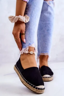 Hot Big Star Shoes Damskie Klasyczne Espadryle Big Star JJ274952 Czarne