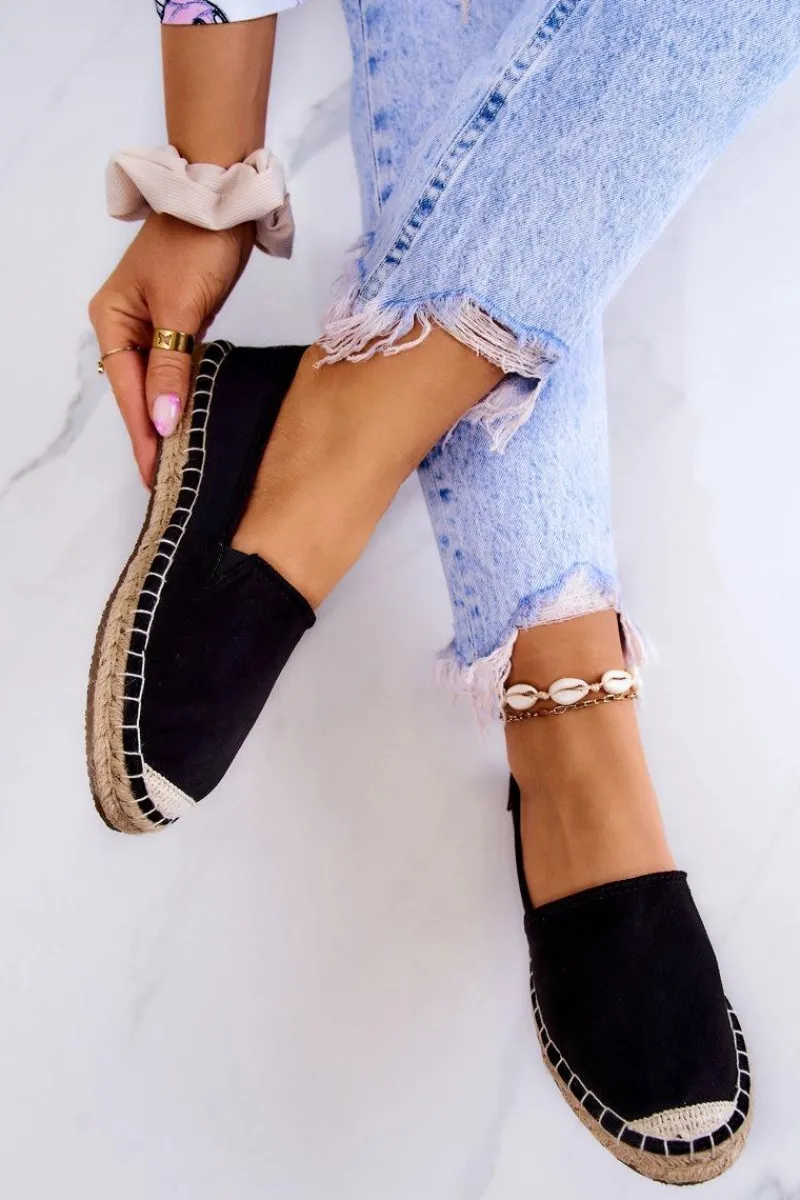 Hot Big Star Shoes Damskie Klasyczne Espadryle Big Star JJ274952 Czarne