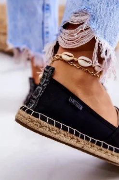 Hot Big Star Shoes Damskie Klasyczne Espadryle Big Star JJ274952 Czarne