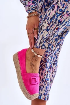 Czarne Espadryle>Boto Damskie Klasyczne Espadryle Na Platformie Fuksja Maurine