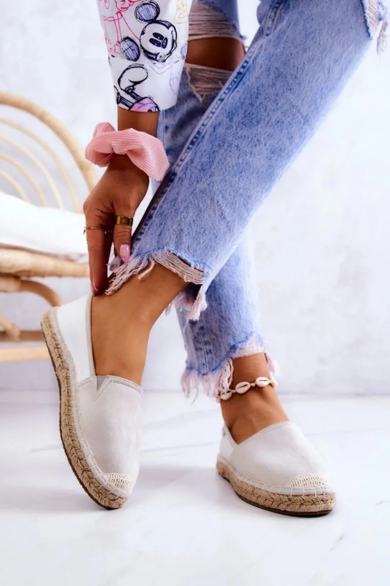 Czarne Espadryle>Big Star Shoes Damskie Klasyczne Espadryle Big Star JJ274951 Biało-Szare