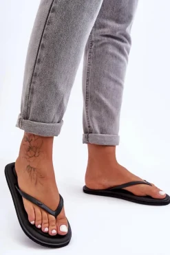 Damskie Klasyczne Japonki SS23FFLIF067-20S Czarne Damskie Klapki Damskie Japonki|Klapki Damskie Klasyczne