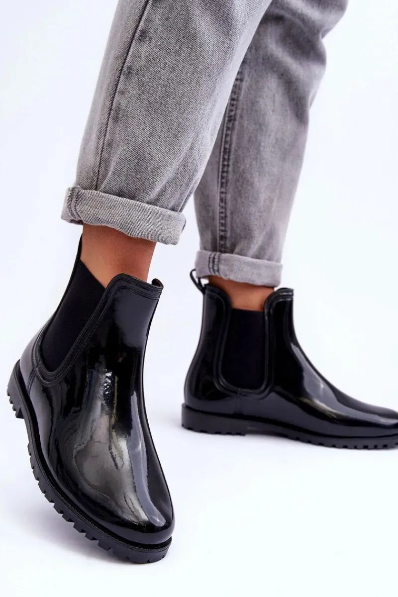 Kalosze Damskie|Botki Wiosenne>Boto Damskie Klasyczne Kalosze Sztyblety Czarne Jenifry