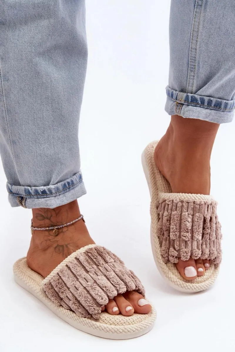 Clearance Boto Damskie Klasyczne Kapcie Brązowe Rirovi