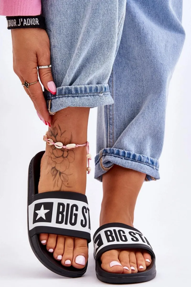 Sale Damskie Klasyczne Klapki Big Star LL274739 Czarne Damskie Klapki Sportowe|Klapki Damskie Big Star