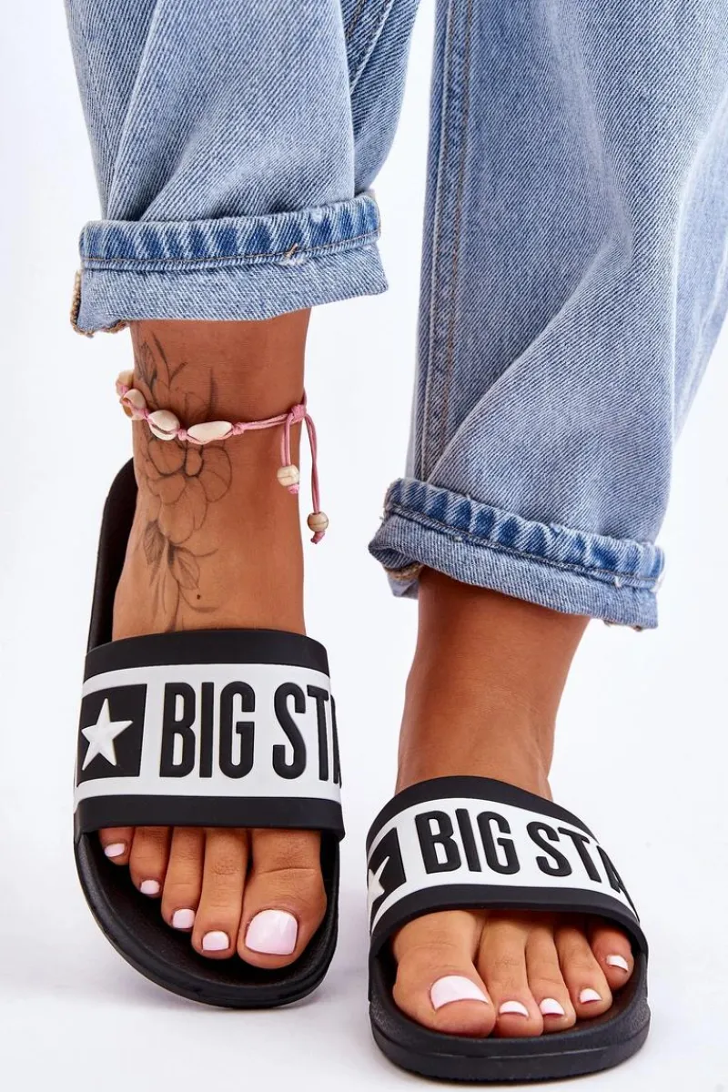 Sale Damskie Klasyczne Klapki Big Star LL274739 Czarne Damskie Klapki Sportowe|Klapki Damskie Big Star