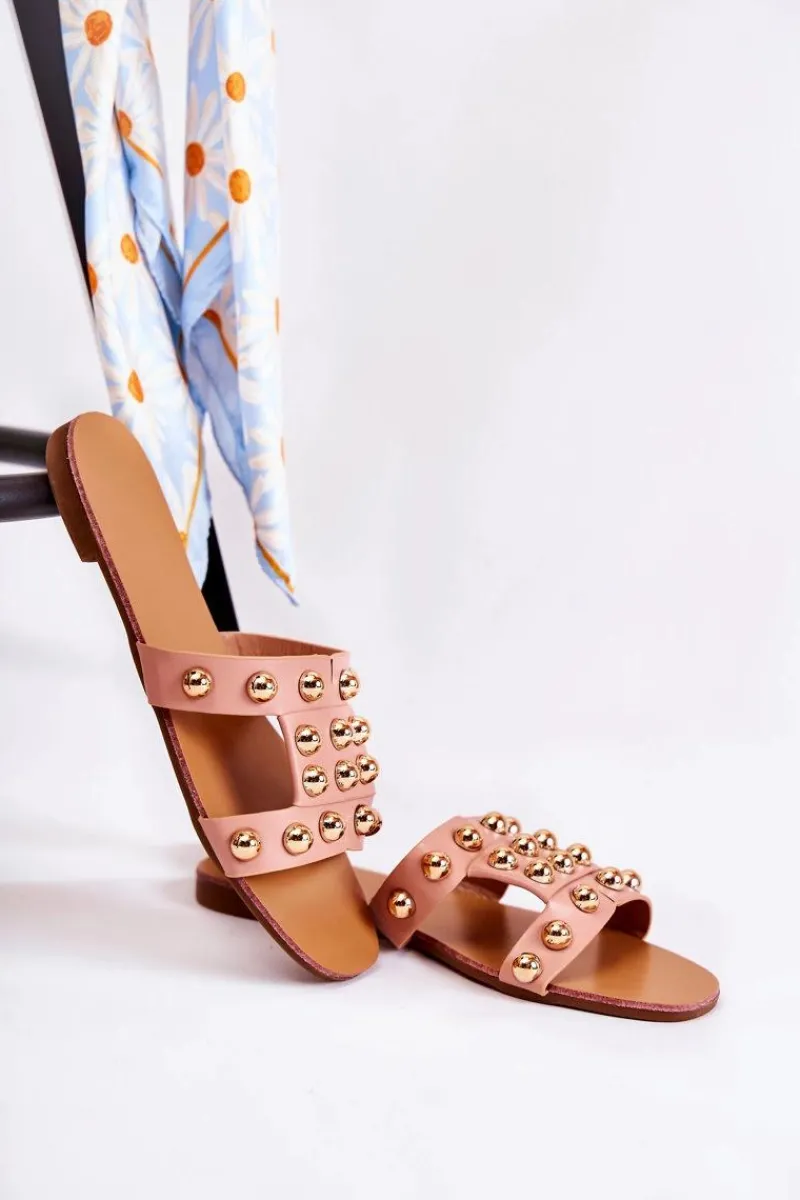 Clearance Boto Damskie Klasyczne Klapki Z Ozdobami Różowe Scotlyn