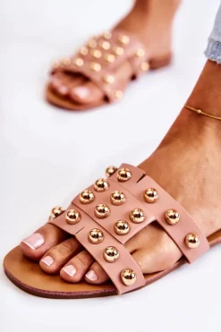 Clearance Boto Damskie Klasyczne Klapki Z Ozdobami Różowe Scotlyn