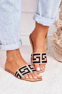 New Boto Damskie Klasyczne Klapki Beżowe Melinda