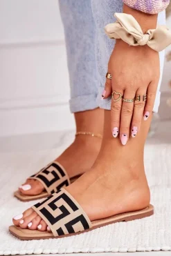 New Boto Damskie Klasyczne Klapki Beżowe Melinda