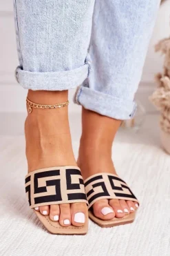 New Boto Damskie Klasyczne Klapki Beżowe Melinda