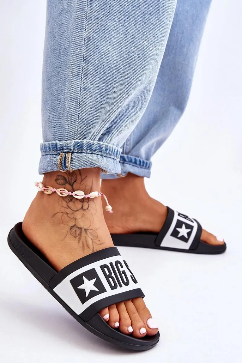 Clearance Damskie Klasyczne Klapki Big Star LL274739 Czarne Damskie Klapki Sportowe|Klapki Damskie Big Star