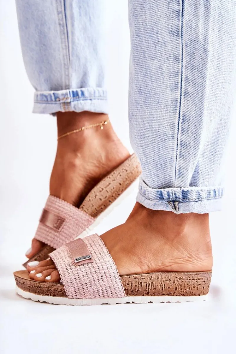 Klapki Damskie Klasyczne>INBLU Damskie Klasyczne Klapki NM000025 Różowe