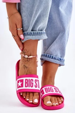 Online Big Star Shoes Damskie Klasyczne Klapki Big Star LL274741 Różowe