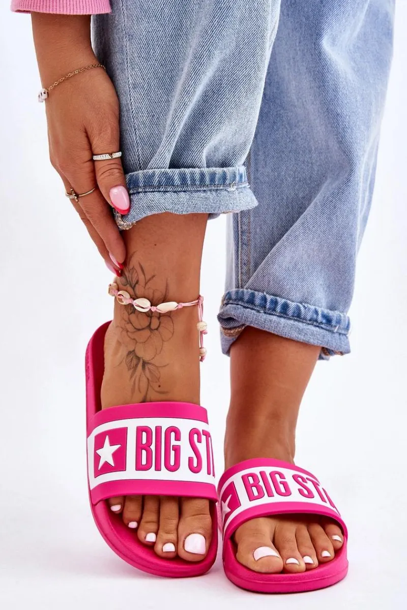 Online Big Star Shoes Damskie Klasyczne Klapki Big Star LL274741 Różowe