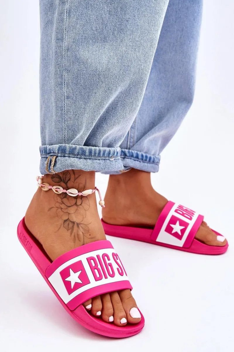 Online Big Star Shoes Damskie Klasyczne Klapki Big Star LL274741 Różowe