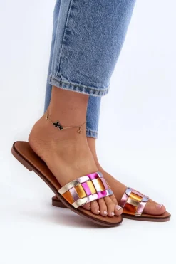 Damskie Klasyczne Klapki Na Płaskim Obcasie Multikolor Namrita Damskie Klapki Damskie Klasyczne