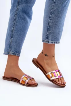 Damskie Klasyczne Klapki Na Płaskim Obcasie Multikolor Namrita Damskie Klapki Damskie Klasyczne