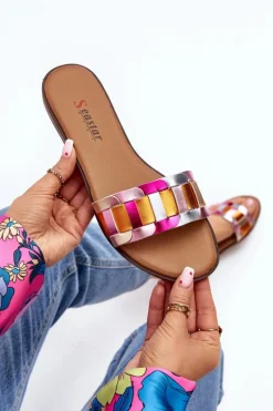 Damskie Klasyczne Klapki Na Płaskim Obcasie Multikolor Namrita Damskie Klapki Damskie Klasyczne