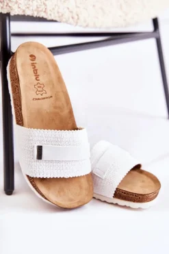 Discount Damskie Klasyczne Klapki NM000025 Białe Damskie Klapki Damskie Klasyczne