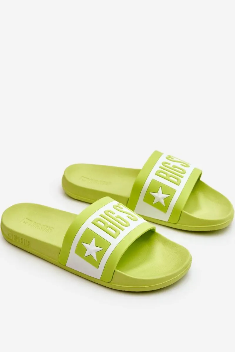 Klapki Sportowe|Klapki Damskie Big Star>Big Star Shoes Damskie Klasyczne Klapki Big Star LL274742 Limonkowe