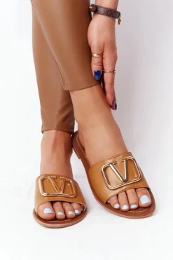 Hot Boto Damskie Klasyczne Klapki Camel Vicky