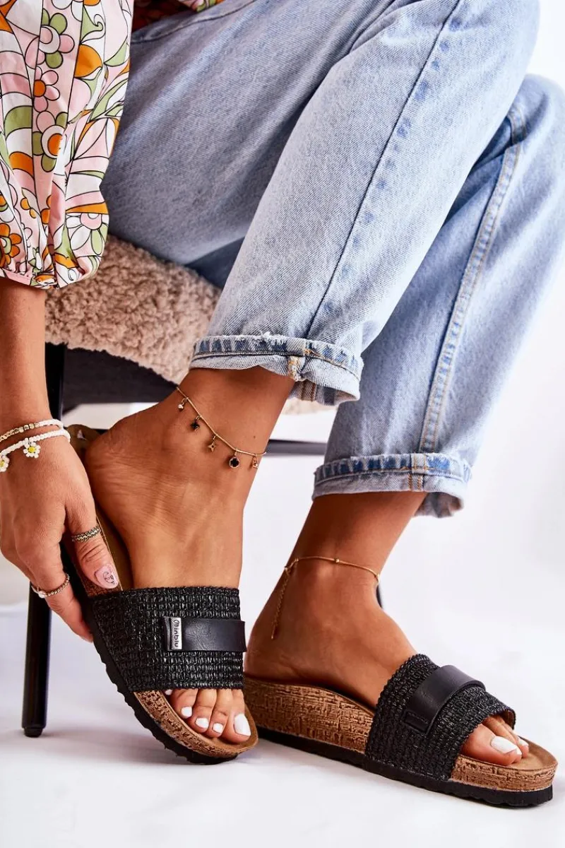 Klapki Damskie Klasyczne>INBLU Damskie Klasyczne Klapki NM000025 Czarne