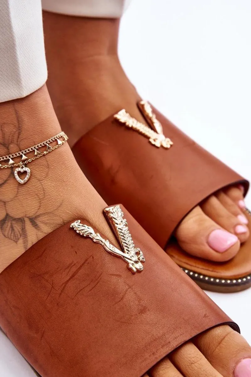 Clearance Boto Damskie Klasyczne Klapki Z Ozdobą Camel Bertha