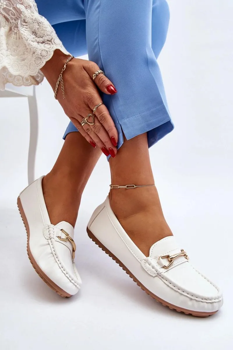 Best Damskie Klasyczne Mokasyny Z Ozdobą Białe Ainslee Damskie Mokasyny Damskie Skórzane