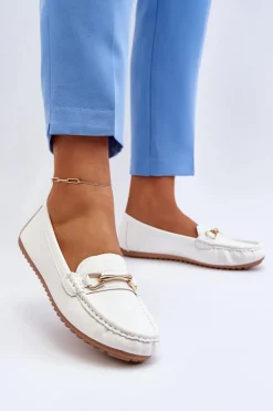 Best Damskie Klasyczne Mokasyny Z Ozdobą Białe Ainslee Damskie Mokasyny Damskie Skórzane