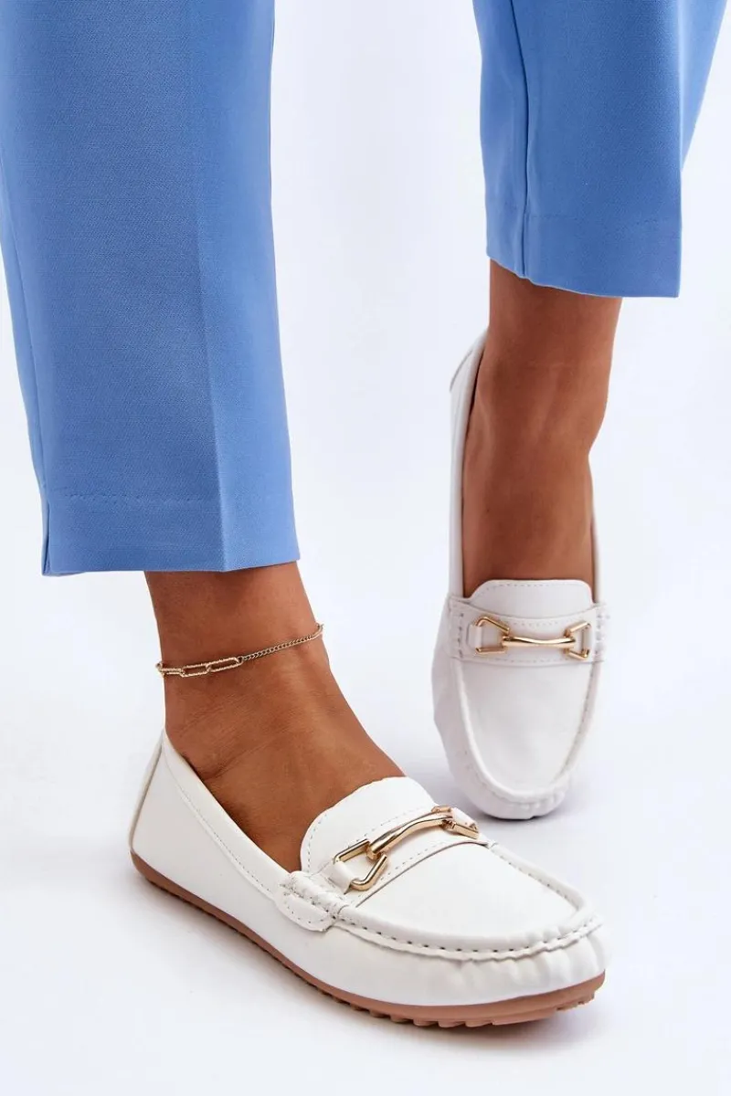Best Damskie Klasyczne Mokasyny Z Ozdobą Białe Ainslee Damskie Mokasyny Damskie Skórzane