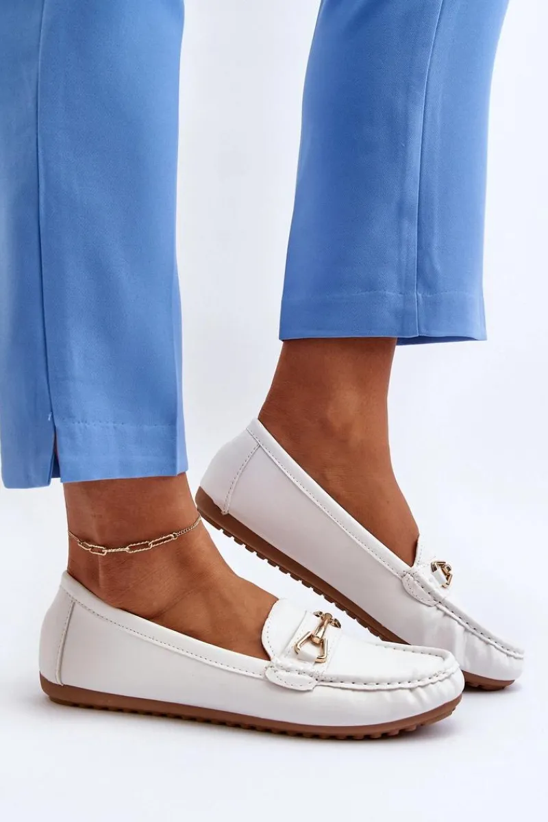 Best Damskie Klasyczne Mokasyny Z Ozdobą Białe Ainslee Damskie Mokasyny Damskie Skórzane