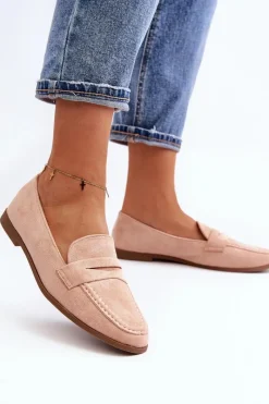 Loafersy Damskie|Mokasyny Damskie Zamszowe></noscript>Boto Damskie Klasyczne Mokasyny Różowe Olevin