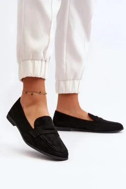 Damskie Klasyczne Mokasyny Czarne Olevin Damskie Loafersy Damskie|Mokasyny Damskie Zamszowe