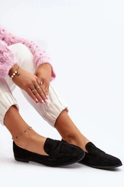 Damskie Klasyczne Mokasyny Czarne Olevin Damskie Loafersy Damskie|Mokasyny Damskie Zamszowe