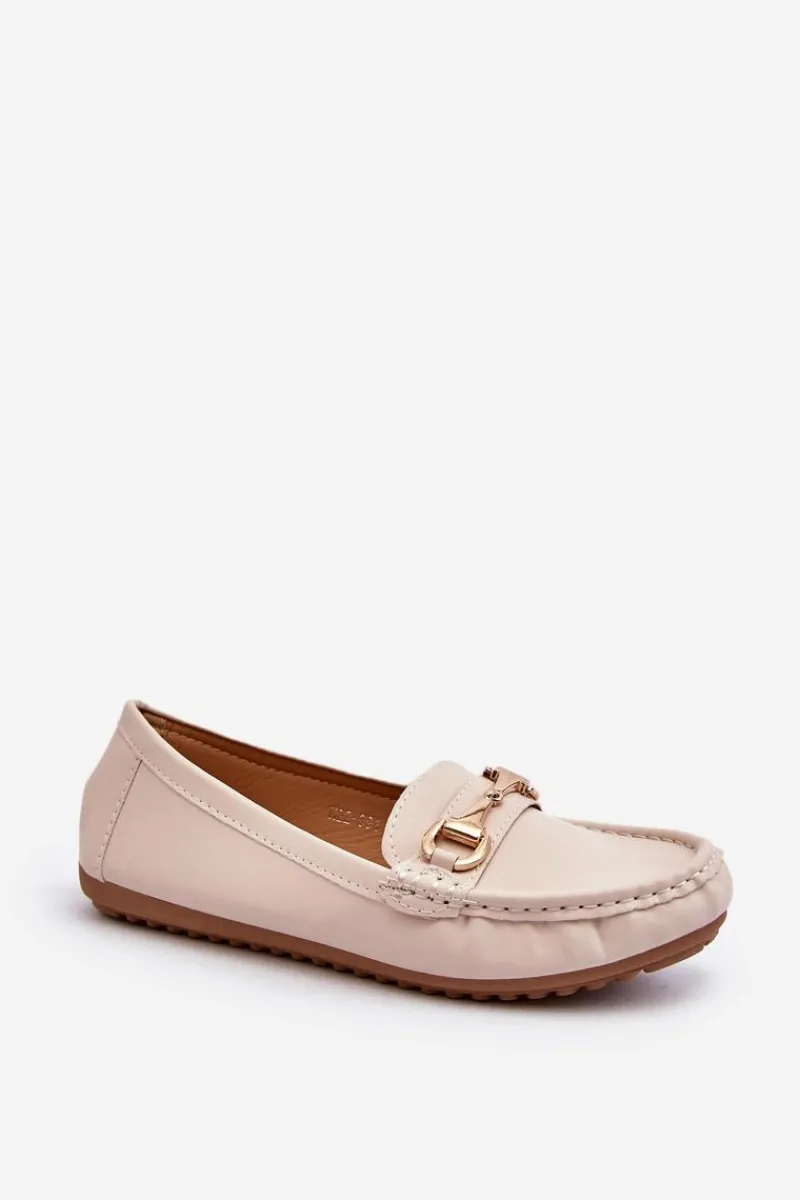 Loafersy Damskie|Mokasyny Damskie Skórzane>Boto Damskie Klasyczne Mokasyny Eko Skórzane Beżowe Demese