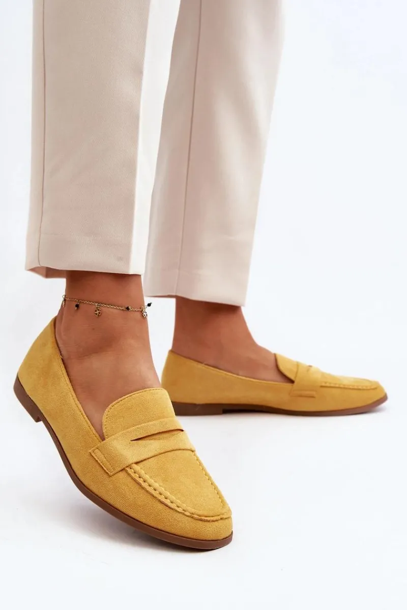 Sale Boto Damskie Klasyczne Mokasyny Żółte Olevin