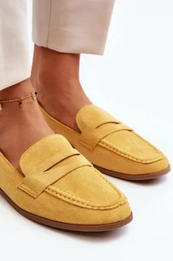 Sale Boto Damskie Klasyczne Mokasyny Żółte Olevin