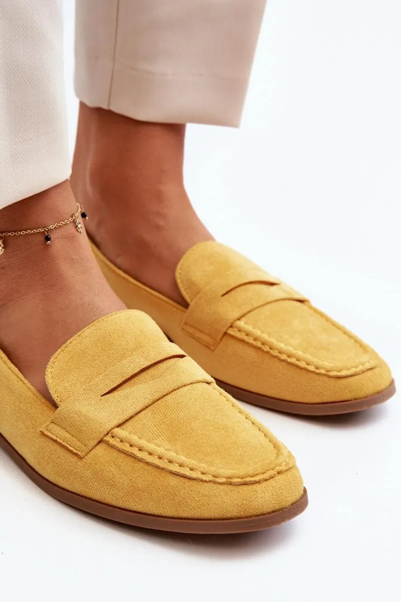 Sale Boto Damskie Klasyczne Mokasyny Żółte Olevin