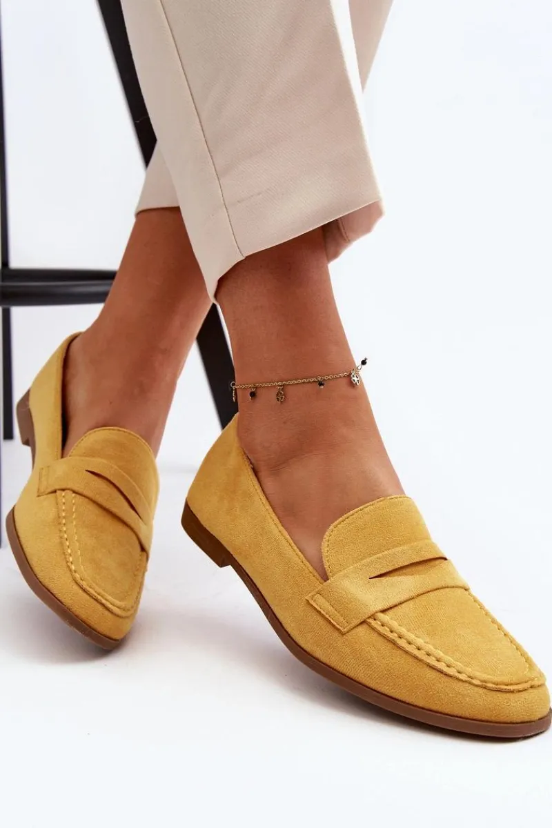 Sale Boto Damskie Klasyczne Mokasyny Żółte Olevin