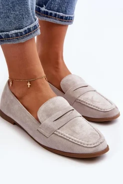 New Boto Damskie Klasyczne Mokasyny Szare Olevin