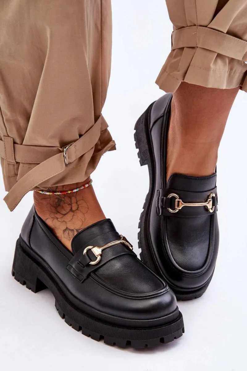 Mokasyny Damskie Skórzane|Mokasyny Na Platformie>Boto Damskie Klasyczne Mokasyny Na Platformie Czarne Miracle