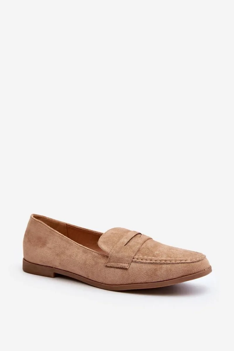 Sale Damskie Klasyczne Mokasyny Ciemnobeżowe Olevin Damskie Loafersy Damskie|Mokasyny Damskie Zamszowe