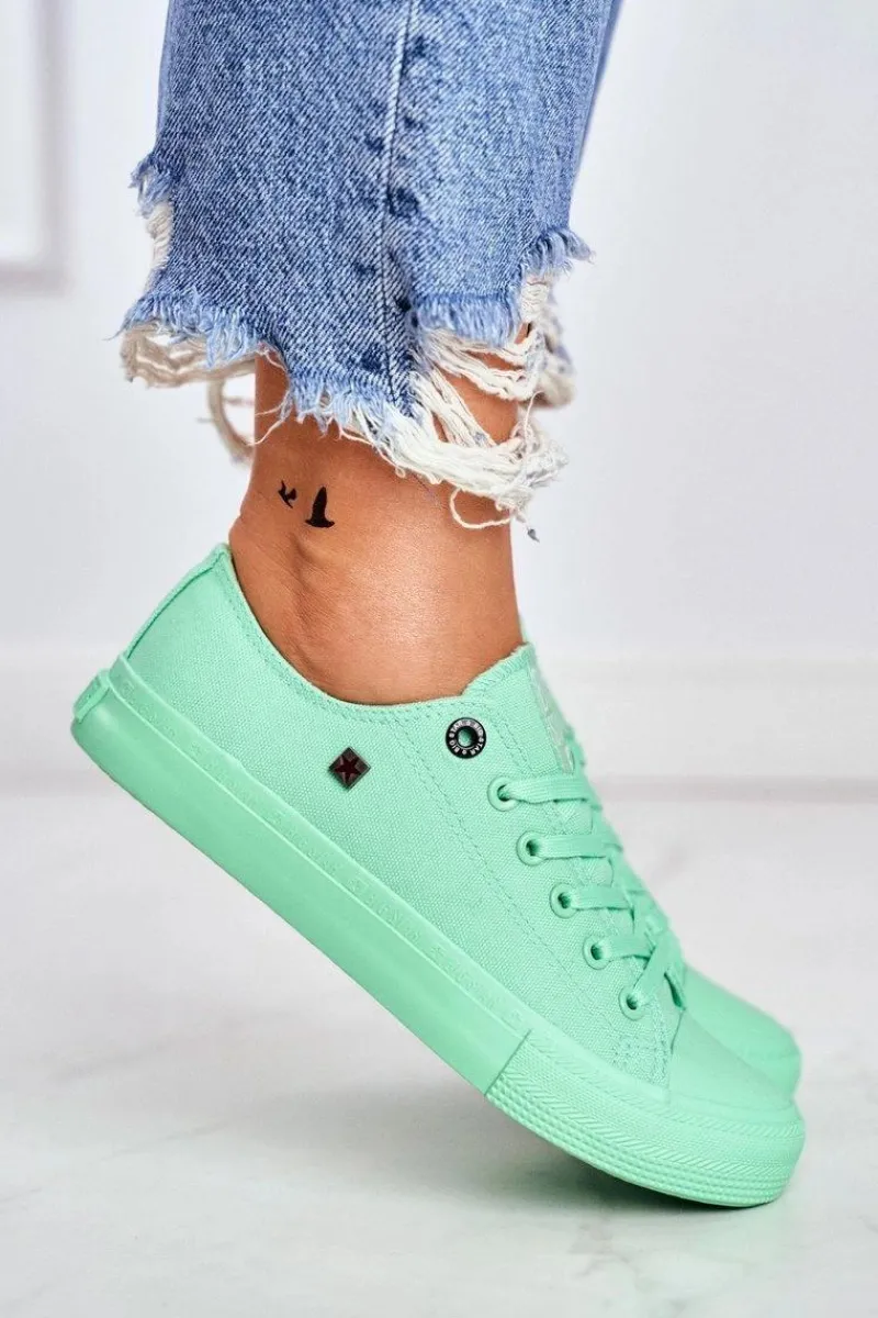 Clearance Damskie Klasyczne Niskie Trampki BIG STAR AA274030 Zielone Damskie Trampki Damskie Big Star|Trampki Damskie Niskie