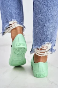 Clearance Damskie Klasyczne Niskie Trampki BIG STAR AA274030 Zielone Damskie Trampki Damskie Big Star|Trampki Damskie Niskie