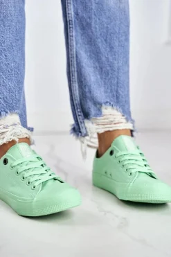 Clearance Damskie Klasyczne Niskie Trampki BIG STAR AA274030 Zielone Damskie Trampki Damskie Big Star|Trampki Damskie Niskie