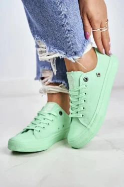 Clearance Damskie Klasyczne Niskie Trampki BIG STAR AA274030 Zielone Damskie Trampki Damskie Big Star|Trampki Damskie Niskie