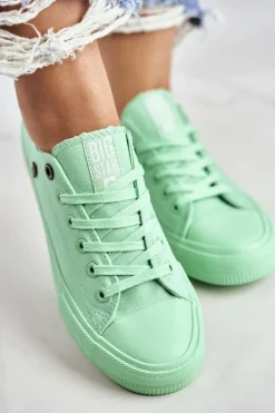 Clearance Damskie Klasyczne Niskie Trampki BIG STAR AA274030 Zielone Damskie Trampki Damskie Big Star|Trampki Damskie Niskie