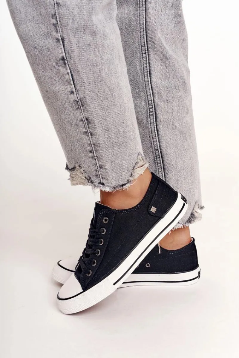 Trampki Damskie Big Star|Trampki Damskie Niskie>Big Star Shoes Damskie Klasyczne Niskie Trampki Big Star DD274338 Czarne